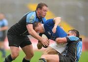 15 October 2011; Stephen Grissing, St Mary's College, is tackled by Stephen Keogh, left, John Clogan, Shannon. Ulster Bank League, Division 1A, Shannon v St Mary's College, Thomond Park, Limerick. Picture credit: Diarmuid Greene / SPORTSFILE