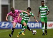 22 April 2017; Rhys Murphy of Shamrock Rovers in action against Caellum Travers Devlin of Wexford FC during the SSE Airtricity U17 League match between Shamrock Rovers and Wexford FC at Tallaght Stadium in Tallaght, Dublin. Photo by Eóin Noonan/Sportsfile