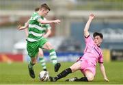 22 April 2017; Jack Kelly of Shamrock Rovers in action against Cian Foley of Wexford FC during the SSE Airtricity U17 League match between Shamrock Rovers and Wexford FC at Tallaght Stadium in Tallaght, Dublin. Photo by Eóin Noonan/Sportsfile