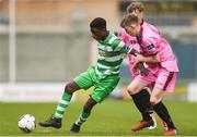 22 April 2017; Martns Olakanye of Shamrock Rovers in action against Caellum Travers Devlin of Wexford FC during the SSE Airtricity U17 League match between Shamrock Rovers and Wexford FC at Tallaght Stadium in Tallaght, Dublin. Photo by Eóin Noonan/Sportsfile