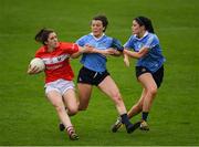 22 April 2017; Ciara O'Sullivan of Cork in action against Leah Caffrey and Olwen Carey, right, of Dublin during the Lidl Ladies Football National League Division 1 Semi-Final match between Cork and Dublin at Nowlan Park in Kilkenny. Photo by Ray McManus/Sportsfile