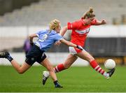 22 April 2017; Eimear Scally of Cork in action against Fiona Hudson of Dublin during the Lidl Ladies Football National League Division 1 Semi-Final match between Cork and Dublin at Nowlan Park in Kilkenny. Photo by Ray McManus/Sportsfile