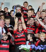 16 October 2011; Ballygunner captain Shane O'Sullivan lifts the cup. Waterford County Senior Hurling Championship Final, Ballygunner v Tallow, Walsh Park, Co. Waterford. Picture credit: Brian Lawless / SPORTSFILE