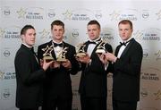 21 October 2011; Tipperary hurlers, from left, Michael Cahill, Paul Curran, Pádraic Maher and Lar Corbett with their GAA GPA All-Star Hurling awards at the GAA GPA All-Star Awards 2011 sponsored by Opel. National Convention Centre, Dublin. Picture credit: Stephen McCarthy / SPORTSFILE