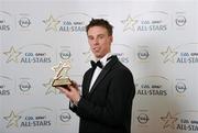 21 October 2011; Brian Hogan, Kilkenny, with his GAA GPA All-Star Hurling award at the GAA GPA All-Star Awards 2011 sponsored by Opel. National Convention Centre, Dublin. Picture credit: Stephen McCarthy / SPORTSFILE