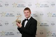 21 October 2011; Richie Power, Kilkenny, with his GAA GPA All-Star Hurling award at the GAA GPA All-Star Awards 2011 sponsored by Opel. National Convention Centre, Dublin. Picture credit: Stephen McCarthy / SPORTSFILE