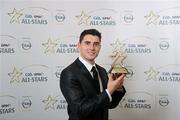 21 October 2011; Bernard Brogan, Dublin, with his GAA GPA All-Star Football award at the GAA GPA All-Star Awards 2011 sponsored by Opel. National Convention Centre, Dublin. Picture credit: Stephen McCarthy / SPORTSFILE