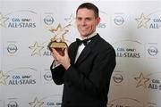 21 October 2011; Stephen Cluxton, Dublin, with his GAA GPA All-Star Football award at the GAA GPA All-Star Awards 2011 sponsored by Opel. National Convention Centre, Dublin. Picture credit: Stephen McCarthy / SPORTSFILE