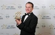 21 October 2011; Andy Moran, Mayo, with his GAA GPA All-Star Football award at the GAA GPA All-Star Awards 2011 sponsored by Opel. National Convention Centre, Dublin. Picture credit: Stephen McCarthy / SPORTSFILE