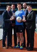 26 April 2017; The GAA and GPA are delighted to announce an additional product to their existing partnership with Glanbia Consumer Products, in the promotion of a Chocolate flavoured Avonmore Protein Milk. This new Avonmore Protein Milk Chocolate is a great tasting milk produced by one of Ireland’s best known and most trusted brands. It contains 27g of protein per serving providing a convenient and easily accessible source of protein throughout the day for everyone who enjoys sport. As a natural protein source, Avonmore Protein Milk helps rebuild and grow muscle mass, in addition to providing a good source for calcium, vitamin B12 and added vitamin D. Pictured at the launch are, from left, Stuart Scott, Senior Brand Manager, Glanbia, Barry Cahill, Business Development Manager, GAA/GPA, Dublin footballer Paul Flynn, Dermot Earley, Chief Executive, GPA and Peter McKenna, Commercial Manager, GAA. Photo by Brendan Moran/Sportsfile