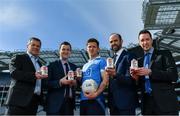 26 April 2017; The GAA and GPA are delighted to announce an additional product to their existing partnership with Glanbia Consumer Products, in the promotion of a Chocolate flavoured Avonmore Protein Milk. This new Avonmore Protein Milk Chocolate is a great tasting milk produced by one of Ireland’s best known and most trusted brands. It contains 27g of protein per serving providing a convenient and easily accessible source of protein throughout the day for everyone who enjoys sport. As a natural protein source, Avonmore Protein Milk helps rebuild and grow muscle mass, in addition to providing a good source for calcium, vitamin B12 and added vitamin D. Pictured at the launch are, from left, Peter McKenna, Commercial Manager, GAA, Stuart Scott, Senior Brand Manager, Glanbia, Dublin footballer Paul Flynn, Dermot Earley, Chief Executive, GPA and Barry Cahill, Business Development Manager, GAA/GPA. Photo by Brendan Moran/Sportsfile
