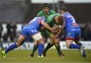 29 April 2017; Darragh Leader of Connacht in action against Jonathan Davies, left, and Ken Owens of Scarlets during the Guinness PRO12 Round 21 match between Connacht and Scarlets at The Sportsground in Galway. Photo by Diarmuid Greene/Sportsfile