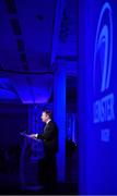 29 April 2017; MC Darragh Maloney during the Leinster Rugby Awards Ball. The Awards, MC’d by Darragh Maloney, were a celebration of the 2016/17 Leinster Rugby season to date and over the course of the evening Leinster Rugby acknowledged the contributions of retirees Mike Ross, Eóin Reddan and Luke Fitzgerald as well as presenting Leinster Rugby caps to departees Bill Dardis, Hayden Triggs, Mike McCarthy, Zane Kirchner and Dominic Ryan. Former Leinster Rugby team doctor Professor Arthur Tanner was posthumously inducted into the Guinness Hall of Fame. Some of the Award winners on the night included; Gonzaga College (Deep River Rock School of the Year), David Hicks, De La Salle Palmerston (Beauchamps Contribution to Leinster Rugby Award), Clontarf FC (CityJet Senior Club of the Year), Coláiste Chill Mhantáin (Irish Independent Development School of the Year Award), Athy RFC (Bank of Ireland Junior Club of the Year). Professional award winners on the night included Laya Healthcare Young Player of the Year - Joey Carbery, Life Style Sports Supporters Player of the Year - Isa Nacewa, Canterbury Tackle of the Year – Isa Nacewa, Irish Independnet Try of the Year – Adam Byrne and Bank of Ireland Players’ Player of the Year – Luke McGrath. Clayton Hotel, Burlington Road, Dublin 4. Photo by Stephen McCarthy/Sportsfile