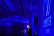 29 April 2017; MC Darragh Maloney during the Leinster Rugby Awards Ball. The Awards, MC’d by Darragh Maloney, were a celebration of the 2016/17 Leinster Rugby season to date and over the course of the evening Leinster Rugby acknowledged the contributions of retirees Mike Ross, Eóin Reddan and Luke Fitzgerald as well as presenting Leinster Rugby caps to departees Bill Dardis, Hayden Triggs, Mike McCarthy, Zane Kirchner and Dominic Ryan. Former Leinster Rugby team doctor Professor Arthur Tanner was posthumously inducted into the Guinness Hall of Fame. Some of the Award winners on the night included; Gonzaga College (Deep River Rock School of the Year), David Hicks, De La Salle Palmerston (Beauchamps Contribution to Leinster Rugby Award), Clontarf FC (CityJet Senior Club of the Year), Coláiste Chill Mhantáin (Irish Independent Development School of the Year Award), Athy RFC (Bank of Ireland Junior Club of the Year). Professional award winners on the night included Laya Healthcare Young Player of the Year - Joey Carbery, Life Style Sports Supporters Player of the Year - Isa Nacewa, Canterbury Tackle of the Year – Isa Nacewa, Irish Independnet Try of the Year – Adam Byrne and Bank of Ireland Players’ Player of the Year – Luke McGrath. Clayton Hotel, Burlington Road, Dublin 4. Photo by Stephen McCarthy/Sportsfile