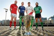 1 November 2011; Representatives of the four Irish Provinces, from left, Paul O'Connell, Munster, Leo Cullen, Leinster, Johann Muller, Ulster, and John Muldoon, Connacht, in attendance at the Heineken Cup 2011/12 Irish launch. The Convention Centre, North Wall Quay, Dublin. Picture credit: Paul Mohan / SPORTSFILE