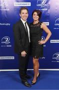 29 April 2017; On arrival at the Leinster Rugby Awards Ball were Leinster's Daniel and Sandra Davey. The Awards, MC’d by Darragh Maloney, were a celebration of the 2016/17 Leinster Rugby season to date and over the course of the evening Leinster Rugby acknowledged the contributions of retirees Mike Ross, Eóin Reddan and Luke Fitzgerald as well as presenting Leinster Rugby caps to departees Bill Dardis, Hayden Triggs, Mike McCarthy, Zane Kirchner and Dominic Ryan. Former Leinster Rugby team doctor Professor Arthur Tanner was posthumously inducted into the Guinness Hall of Fame. Some of the Award winners on the night included; Gonzaga College (Deep River Rock School of the Year), David Hicks, De La Salle Palmerston (Beauchamps Contribution to Leinster Rugby Award), Clontarf FC (CityJet Senior Club of the Year), Coláiste Chill Mhantáin (Irish Independent Development School of the Year Award), Athy RFC (Bank of Ireland Junior Club of the Year). Clayton Hotel, Burlington Road, Dublin 4. Photo by Stephen McCarthy/Sportsfile
