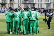 5 May 2017; Ireland players in a huddle around captain William Porterfield during the One Day International between England and Ireland at The Brightside Ground in Bristol, England. Photo by Matt Impey/Sportsfile