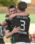 5 May 2017; Ryan Brennan, left of Bray Wanderers celebrates after scoring his side's first goal with teammate John Sullivan during the SSE Airtricity League Premier Division game between Bray Wanderers and St. Patrick's Athletic at Carlisle Grounds in Bray, Co. Wicklow. Photo by David Maher/Sportsfile