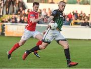 5 May 2017; Dylan Connolly of Bray Wanderers in action against Michael Barker of St. Patrick's Athletic during the SSE Airtricity League Premier Division game between Bray Wanderers and St. Patrick's Athletic at Carlisle Grounds in Bray, Co. Wicklow. Photo by David Maher/Sportsfile