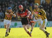 6 November 2011; Edward Byrne, Mount Leinster Rangers, in action against, from left, Mick Cunningham, Paul Murphy and Gavin O'Keeffe, Danesfort. AIB Leinster GAA Hurling Intermediate Club Championship Semi-Fnal, Danesfort v Mount Leinster Rangers, Nowlan Park, Kilkenny. Picture credit: Pat Murphy / SPORTSFILE