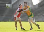 6 November 2011; Michael Comer, Corofin, in action against Gary Dillon, Ballintubber. AIB Connacht GAA Football Senior Club Championship Semi-Final, Ballintubber v Corofin, McHale Park, Castlebar, Co. Mayo. Picture credit: Brian Lawless / SPORTSFILE