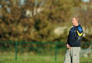 7 November 2011; Leinster's Leo Cullen watches his team-mates in action during squad training ahead of their Heineken Cup Pool 3 Round 1 match against Montpellier on Saturday November 12. Leinster Rugby Squad Training, UCD, Belfield, Dublin. Picture credit: Pat Murphy / SPORTSFILE