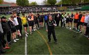 7 May 2017; Sligo manager Niall Carew speaks to his players following the Connacht GAA Football Senior Championship Preliminary Round match between New York and Sligo at Gaelic Park in the Bronx borough of New York City, USA. Photo by Stephen McCarthy/Sportsfile