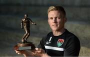 10 May 2017; Conor McCormack of Cork City FC with the SSE Airtricity/SWAI Player of the Month Award for April 2017 at Cork City FC's Bishopstown Training Ground in Cork. Photo by Piaras Ó Mídheach/Sportsfile