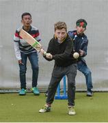 12 May 2017; James Corroon, age 11, from Malahide, and new friends make the most of a rain delay by playing a pick-up match during the International between Ireland and Bangladesh at Malahide in Co Dublin. Photo by Cody Glenn/Sportsfile