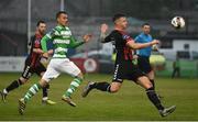 12 May 2017; Rob Cornwell of Bohemians in action against Graham Burke of Shamrock Rovers during the SSE Airtricity League Premier Division game between Bohemians and Shamrock Rovers at Dalymount Park in Dublin. Photo by David Maher/Sportsfile
