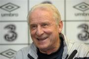 12 November 2011; Republic of Ireland manager Giovanni Trapattoni speaking to the media ahead of their UEFA EURO2012 Qualifying Play-off 2nd leg match against Estonia on Tuesday. Republic of Ireland Press Conference, Grand Hotel, Malahide, Dublin. Photo by Sportsfile