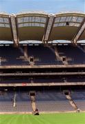 24 May 2002; Contractor Fergus Finneran, cutts the Croke Park grass for the first time since it's reseeding earlier in the month. Photo by Damien Eagers/Sportsfile