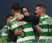 12 May 2017; Shamrock Rovers manager Stephen Bradley celebrates with Ronan Finn at the end of the SSE Airtricity League Premier Division game between Bohemians and Shamrock Rovers at Dalymount Park in Dublin. Photo by David Maher/Sportsfile