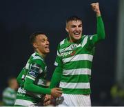 12 May 2017; Sean Boyd, right, of Shamrock Rovers celebrates with Graham Burke at the end of the SSE Airtricity League Premier Division game between Bohemians and Shamrock Rovers at Dalymount Park in Dublin. Photo by David Maher/Sportsfile