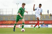 13 May 2017; Nathan Collins of Republic of Ireland in action against Rhian Brewster of England during the UEFA European U17 Championship Quarter-Final game between England and Republic of Ireland at SRC Velika Gorika Stadium in Velika Gorica, Croatia. Photo by Seb Daly/Sportsfile