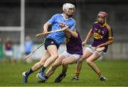 13 May 2017; Lee Gannon of Dublin is tackled by Jack Devereux of Wexford during the Electric Ireland Leinster GAA Hurling Minor Championship Semi-Final game between Dublin and Wexford at Parnell Park in Dublin. Photo by Brendan Moran/Sportsfile