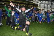 13 May 2017; Sheriff FC 's Lee Murphy celebrates following the FAI Junior Cup Final in association with Aviva and Umbro between Sheriff FC and Evergreen FC at the Aviva Stadium in Dublin. Photo by Ramsey Cardy/Sportsfile