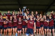 14 May 2017; Laura Lee Walsh captain of Westmeath lifts the cup after the Lidl National Football League Division 2 Final Replay match between Westmeath and Cavan at St. Brendans Park in Birr, Co. Offaly. Photo by Matt Browne/Sportsfile
