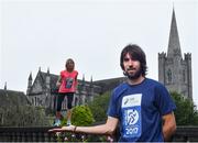 15 May 2017; Olympian Mick Clohisey, right, and Clare Gibbons-McCarthy today launched the SSE Airtricity Dublin Marathon and Race Series at St Patrick's Cathedral, Dublin. All marathon finishers will receive a commemorative medal to mark the 350th anniversary of writer Jonathon Swift’s birth, with the race route passing St Patrick's Cathedral, Dublin where Swift was Dean.   Photo by Sam Barnes/Sportsfile