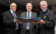 14 November 2011; Cahill Kelly, left, St. Mary's, Paddy Delaney, Round Towers, and Robin Bollard, St. Maurs, at the launch of the Dublin GAA Strategic Plan 2011, Croke Park, Dublin. Photo by Sportsfile