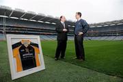 16 November 2011; In attendance at the announcement of Accenture's 2 year sponsorship of the DCU Hurling Club are, Senior Executive and Partner in Accenture Aidan Gregan, left, and President of DCU Hurling Club Niall English. Croke Park, Dublin. Picture credit: Barry Cregg / SPORTSFILE