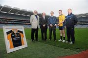 16 November 2011; In attendance at the announcement of Accenture's 2 year sponsorship of the DCU Hurling Club are, from left, Secretary of DCU Martin Conroy, Senior Executive and Partner in Accenture Aidan Gregan, President of DCU Hurling Club Niall English, PRO DCU Hurling Club JJ Lennon, and DCU GAA Development Officer Michael Kennedy, Croke Park, Dublin. Picture credit: Barry Cregg / SPORTSFILE