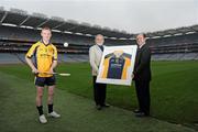 16 November 2011; In attendance at the announcement of Accenture's 2 year sponsorship of the DCU Hurling Club are, from left, PRO DCU Hurling Club JJ Lennon, Secretary of DCU Martin Conroy and Senior Executive and Partner in Accenture Aidan Gregan, Croke Park, Dublin. Picture credit: Barry Cregg / SPORTSFILE
