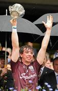 4 September 2011; Adrian Tuohy, Galway, lifts the Irish Press Cup. GAA Hurling All-Ireland Minor Championship Final, Dublin v Galway, Croke Park, Dublin. Picture credit: Ray McManus / SPORTSFILE