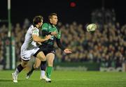 19 November 2011; Gavin Duffy, Connacht, in action against Maxime Medard, Toulouse. Heineken Cup, Pool 6, Round 2, Connacht v Toulouse, Sportsground, Galway. Picture credit: Barry Cregg / SPORTSFILE