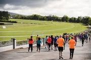 20 May 2017; Parkrun Ireland in partnership with Vhi, added their 63rd event on Saturday, May 20th, with the introduction of the Clonmel parkrun in the unique surrounds of Clonmel Racecourse. Parkruns take place over a 5km course weekly, are free to enter and are open to all ages and abilities, proving a fun and safe environment to enjoy exercise. To register for a parkrun near you visit www.parkrun.ie. New registrants should select their chosen event as their home location. You will then receive a personal barcode which acts as your free entry to any parkrun event worldwide. Pictured are particpants during the run. Photo by Sam Barnes/Sportsfile