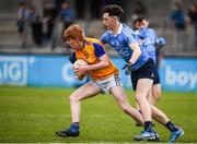 20 May 2017; Kian Gilmore of Longford in action against Ciarán Archer of Dublin during the Electric Ireland Leinster GAA Minor Football Championship Quarter-Final match between Dublin and Longford at Parnell Park in Dublin. Photo by Sam Barnes/Sportsfile