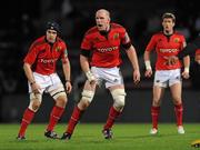 19 November 2011; Munster player's, from left, Niall Ronan, Paul O'Connell and Ronan O'Gara. Heineken Cup, Pool 1, Round 2, Castres Olympique v Munster, Stade Ernest Wallon, Toulouse, France. Picture credit: Diarmuid Greene / SPORTSFILE