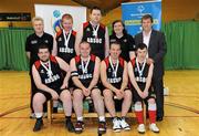 26 November 2011; The Antrim Borough, Co. Antrim, team who won bronze in Division 2. 2011 Special Olympics Ireland National Basketball Cup - Men, National Basketball Arena, Tallaght, Dublin. Picture credit: Barry Cregg / SPORTSFILE