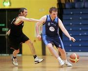 26 November 2011; Michael Leavy, right, North West, Letterkenny, Co. Donegal, in action against Michael Mahon, Palmerstown Wildcats, Dublin. 2011 Special Olympics Ireland National Basketball Cup - Men, North West v Palmerstown Wildcats, National Basketball Arena, Tallaght, Dublin. Picture credit: Barry Cregg / SPORTSFILE